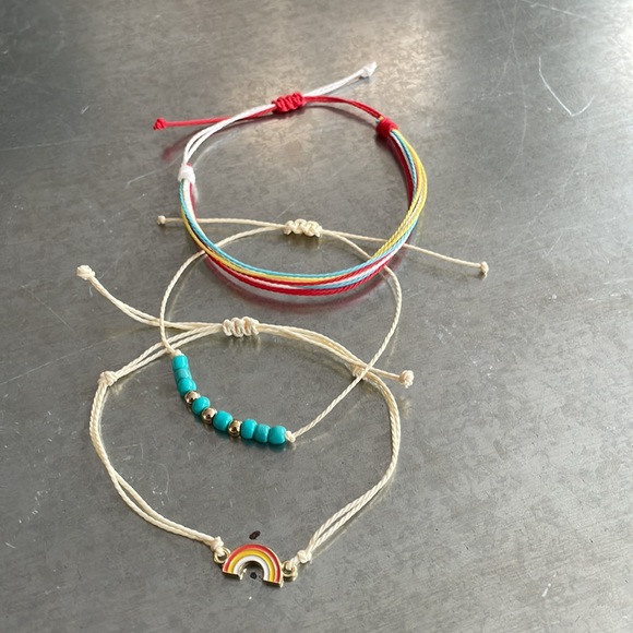 Handmade Rainbow Beaded Charm Bracelet or Anklet - Set of 3 - Picture 9 of 13